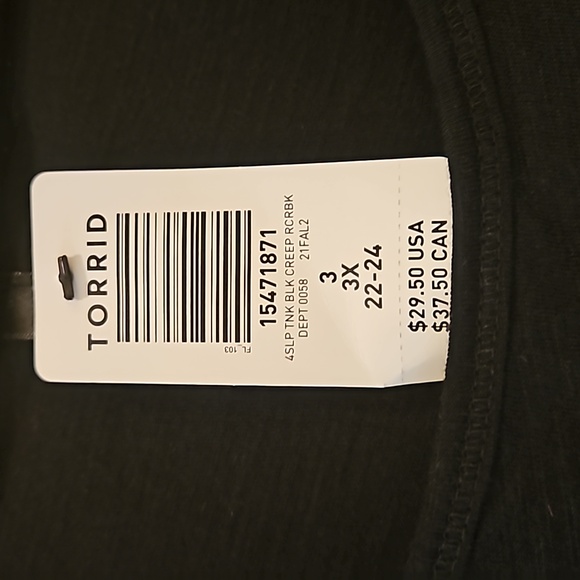 Torrid NWT Black Halloween Sleep Tank Top Size 3 - Picture 4 of 7